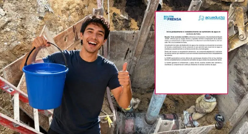 ¡Por fin! Reparan daño en Suba que generó peleas por el agua: servicio será restablecido