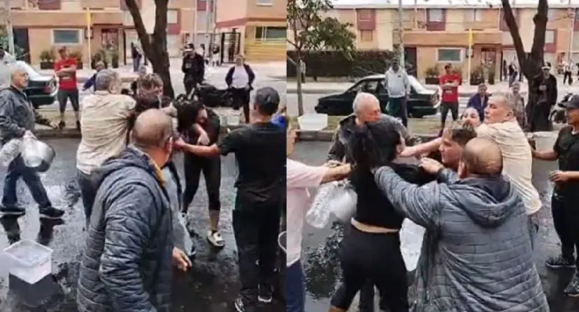 Video | Desespero por falta de agua en Suba ya provoca peleas: así se 'se agarraron' varios vecinos 