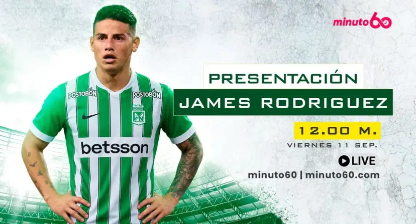 🔴 En vivo | Siga la presentación de James con Atlético Nacional y su primera rueda de prensa