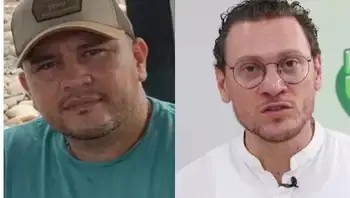 Andrés Felipe López (derecha) y el exalcalde de Jamundí (izquierda). ¿Quién era Felipe López, el escolta que murió al proteger al exalcalde de Jamundí en un atentado?