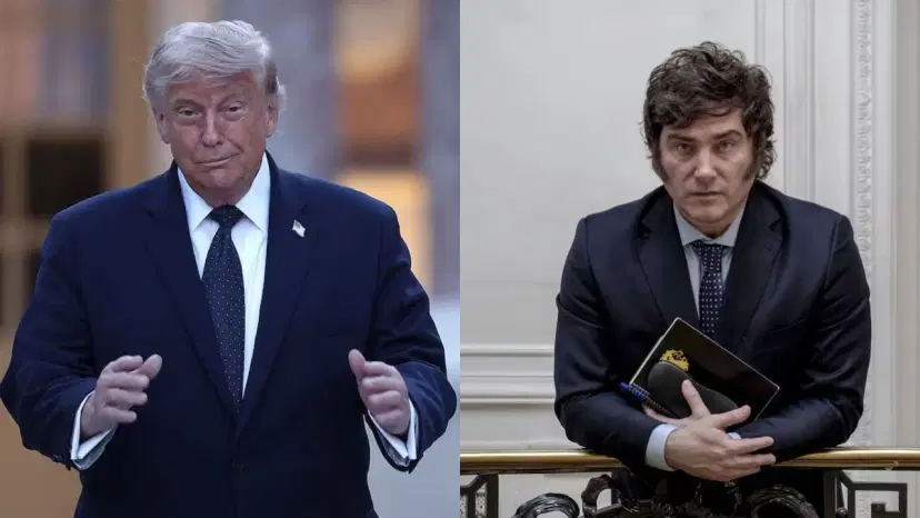 Donald Trump y Javier Milei. Donald Trump y Javier Milei, los primeros en felicitar a De la Espriella por su triunfo en Colombia