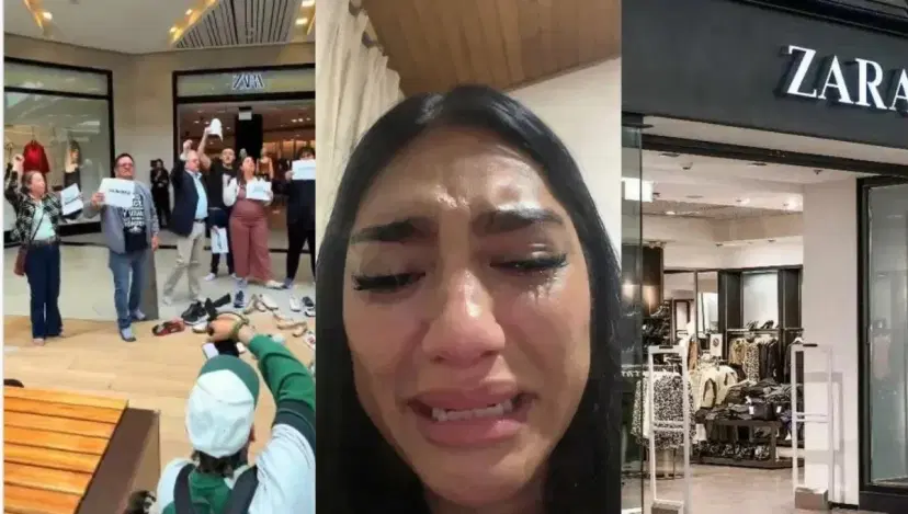 Protesta frente a Zara de Unicentro por el caso de la trabajadora. Video | Protesta frente a Zara de Unicentro por caso de trabajadora que salió descalza