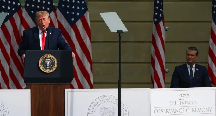 Trump conmemora el 11-S en Nueva York. Donald Trump recuerda el 9/11: “Estados Unidos nunca olvidará, por eso luchamos hoy”